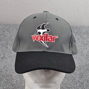 Vexilar Ice Fishing Hat Gray Black Flex Series Strapback Logo Outdoor Cap Work
